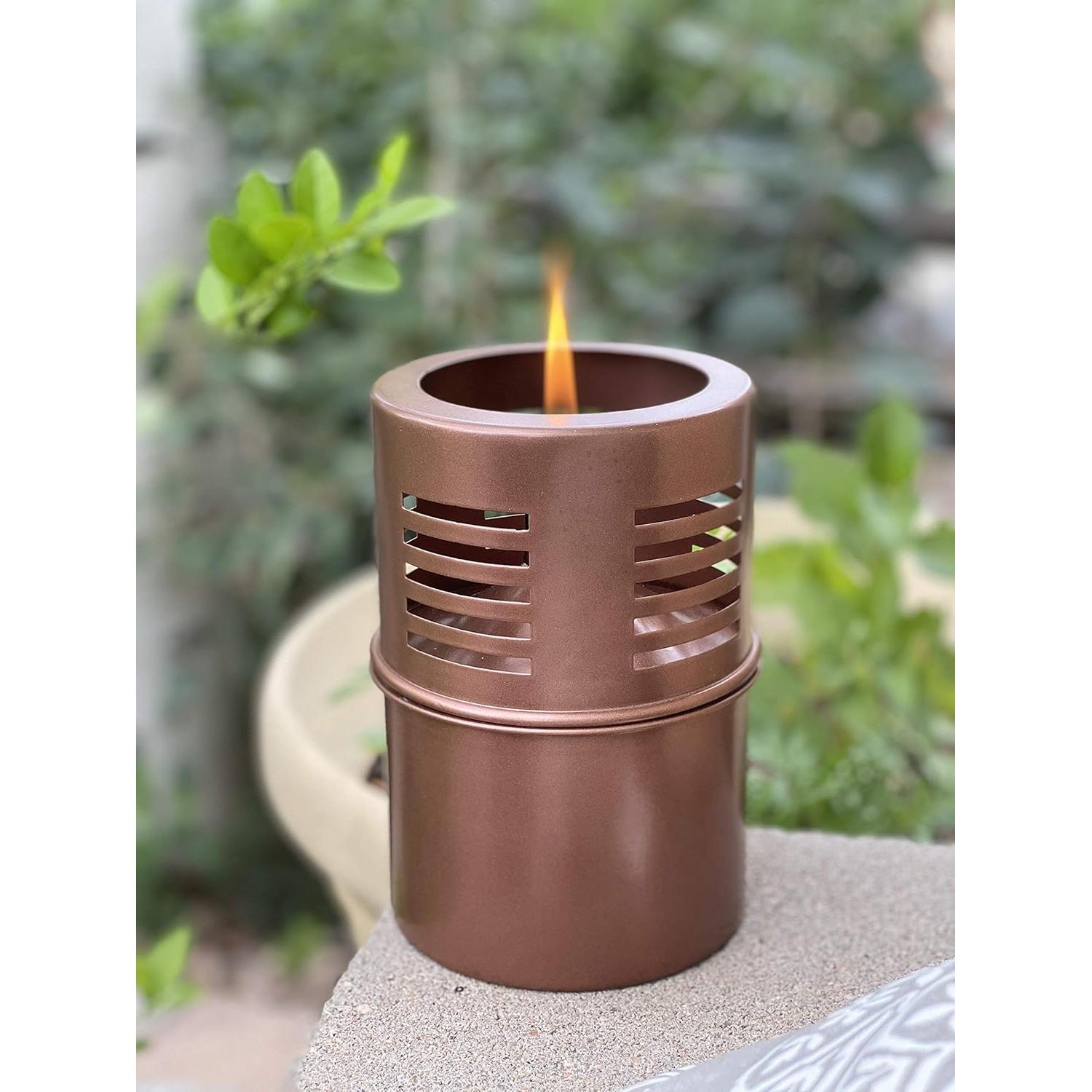 Lámpara de aceite Torch de acero inoxidable y cobre 17,78 cm