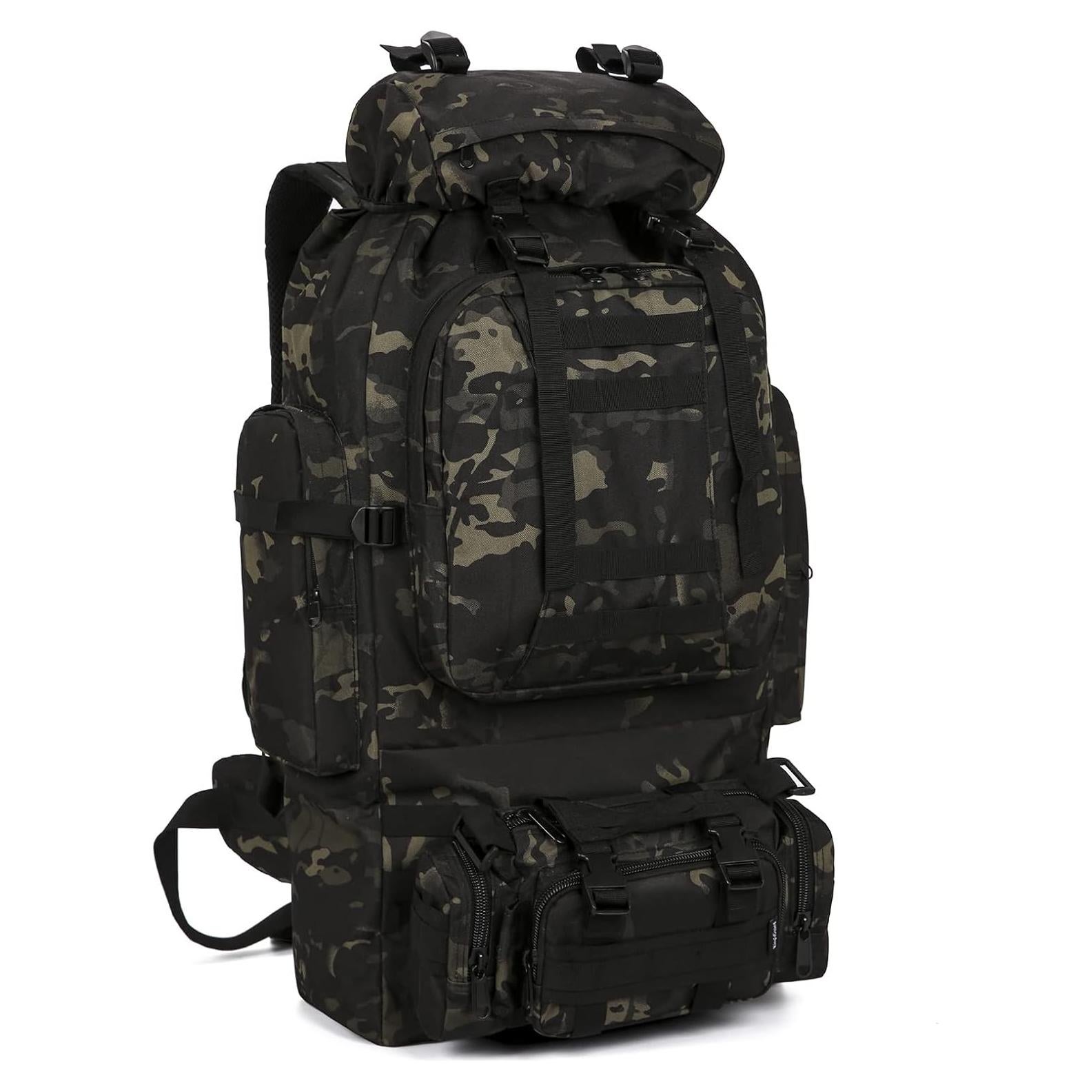 Mochila de Camping 100L Militar Molle Impermeable Negra