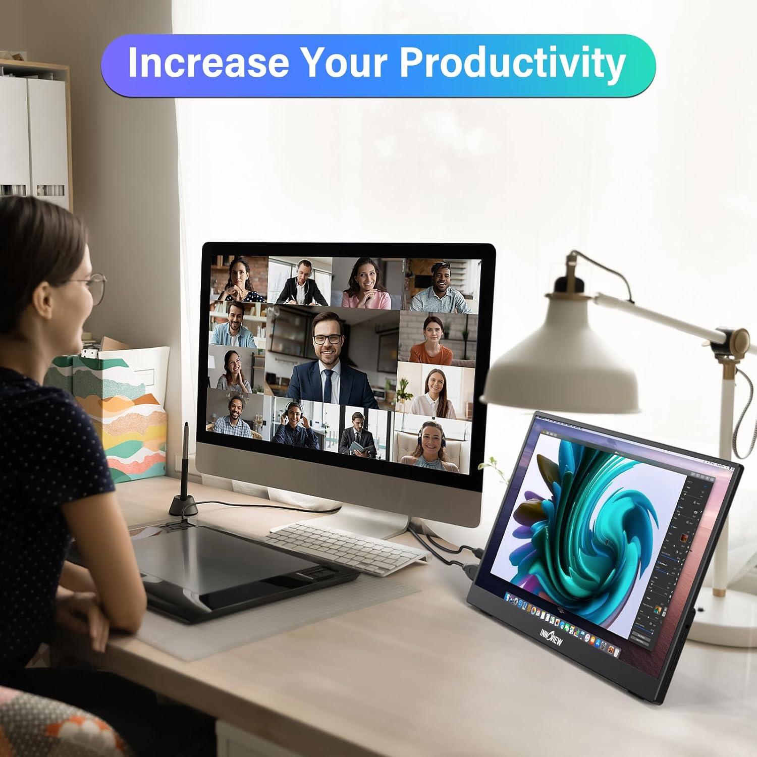 Monitor Portátil InnoView 15.6'' FHD USB-C Ajustable