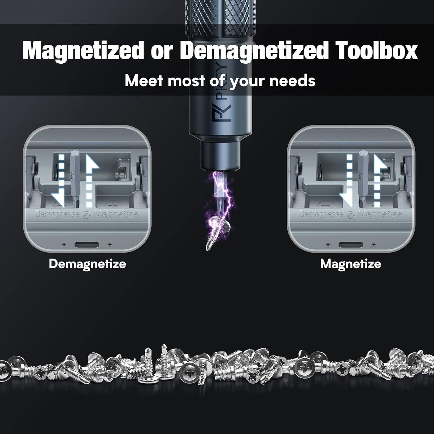 Destornillador Eléctrico Mini PKEY CS0631A con 28 Puntas