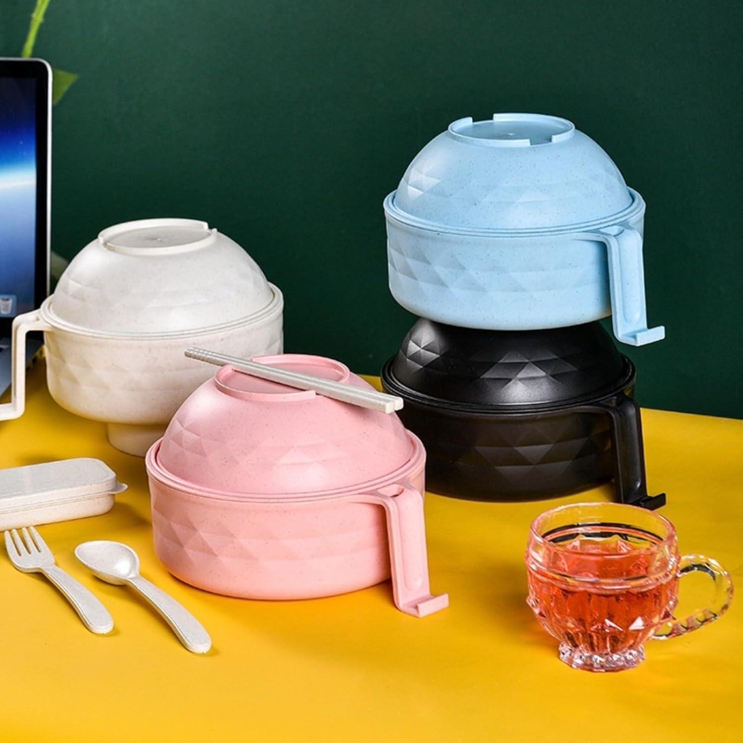 Tazón de Ramen para Microondas MIIDNTLX con Tapa - Negro