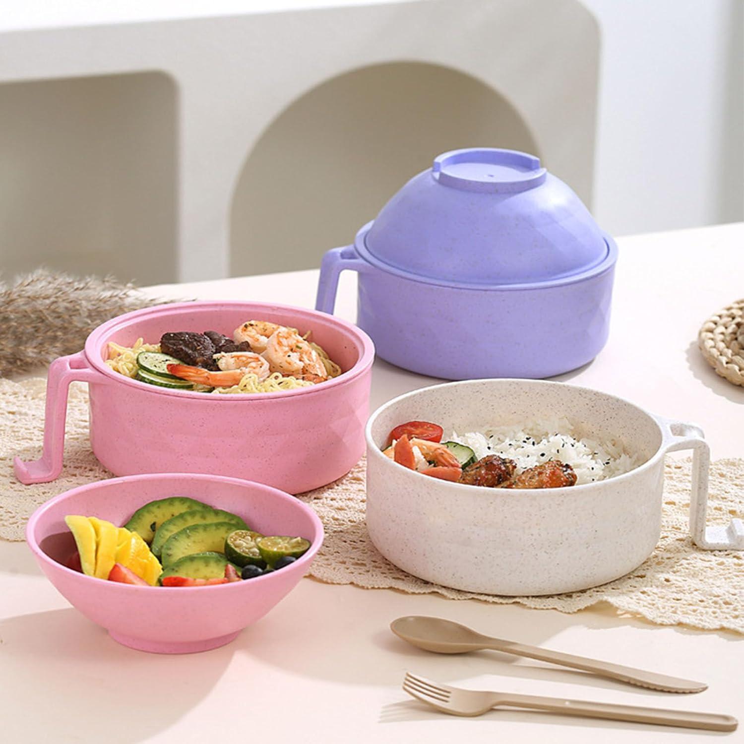 Tazón de Ramen para Microondas MIIDNTLX con Tapa - Negro