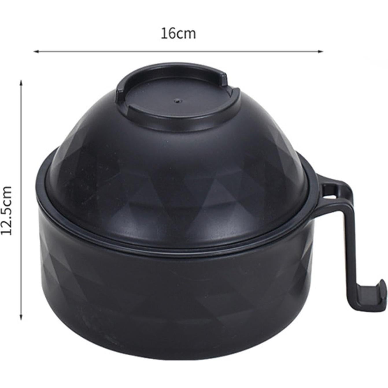 Tazón de Ramen para Microondas MIIDNTLX con Tapa - Negro