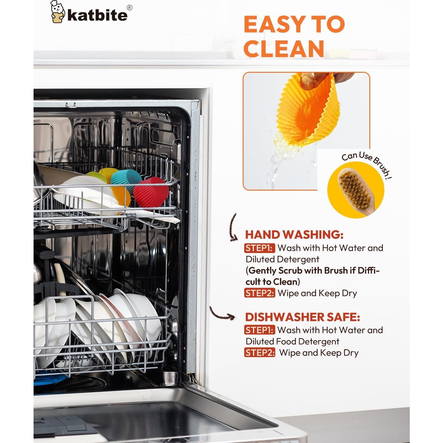 Forros de Silicona Katbite para Cupcakes 24 Piezas Multicolor