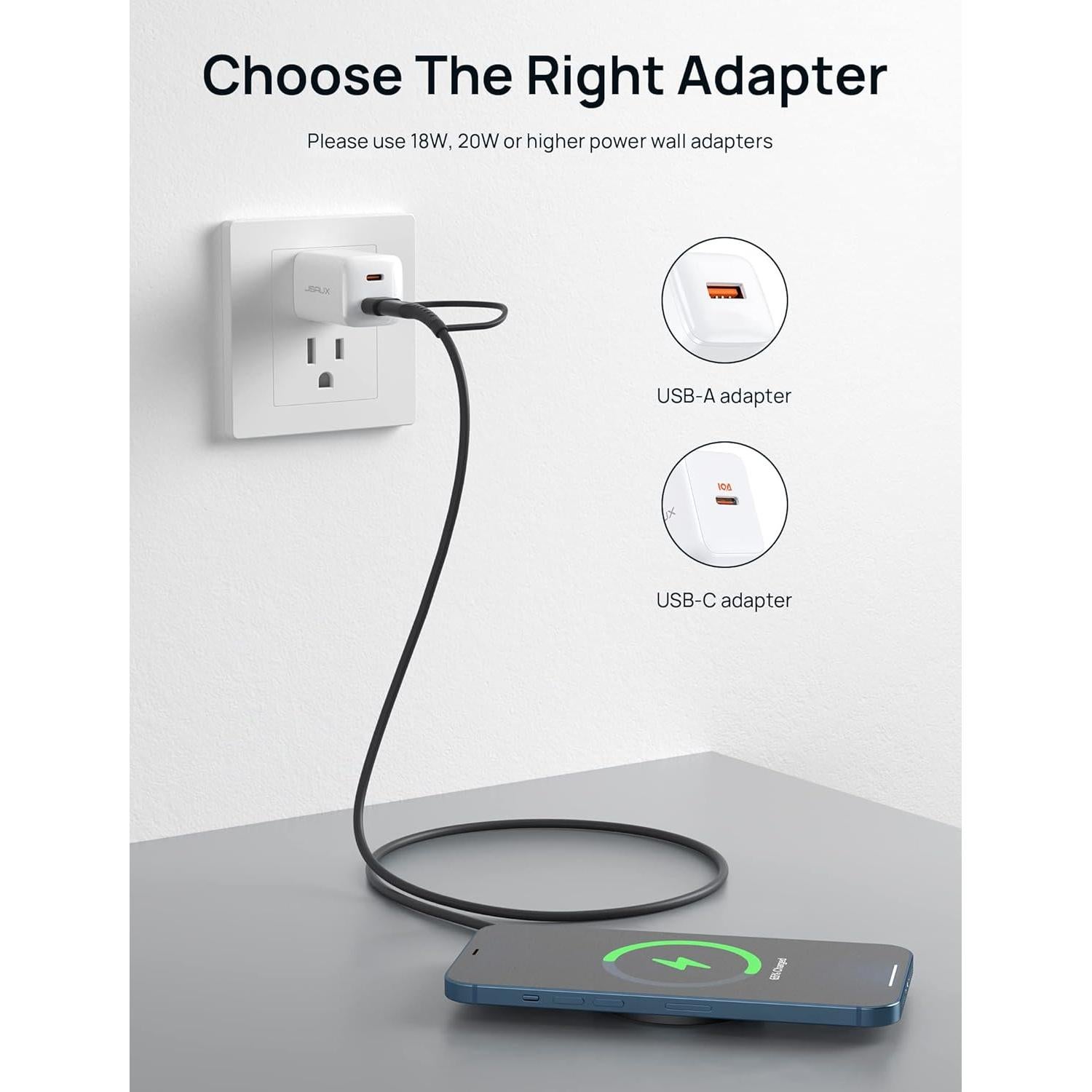 Cargador Inalámbrico Magnético JSAUX 15W para iPhone y AirPods