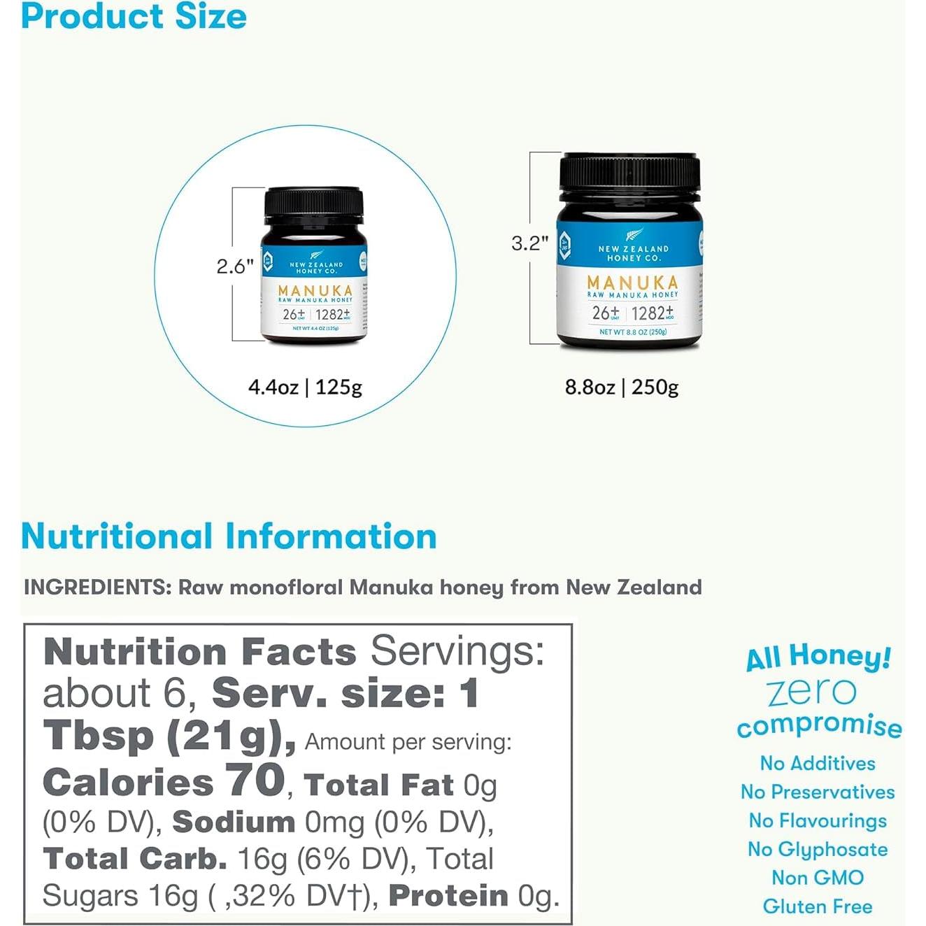 Miel Cruda de Manuka UMF 26+ New Zealand Honey Co. 125 g