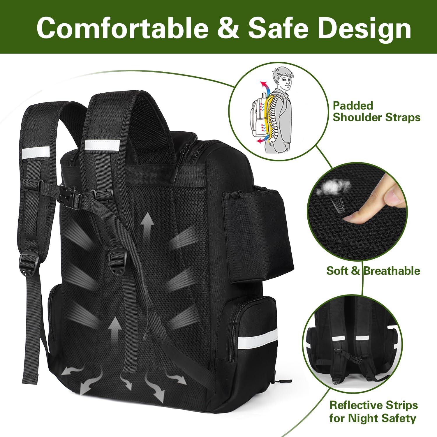 Mochila de Pesca Impermeable Shupaii 45L con Soportes para Cañas