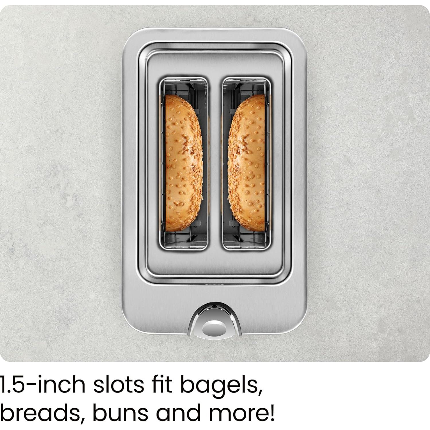 Tostadora Chefman 2 Rebanadas Acero Inoxidable 850W Plata