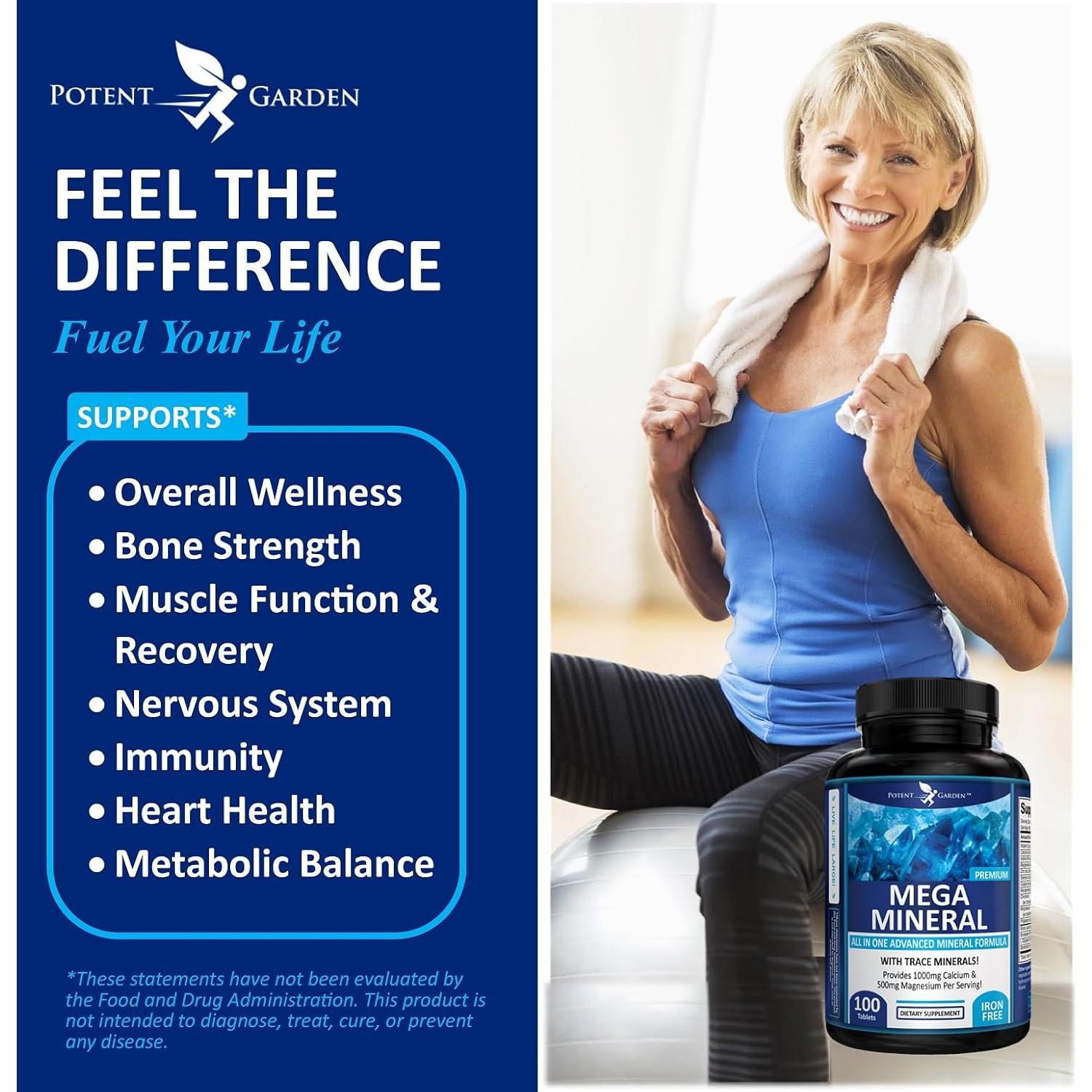 Suplemento Multimineral Potent Garden Mega Minerals 100 Pastillas