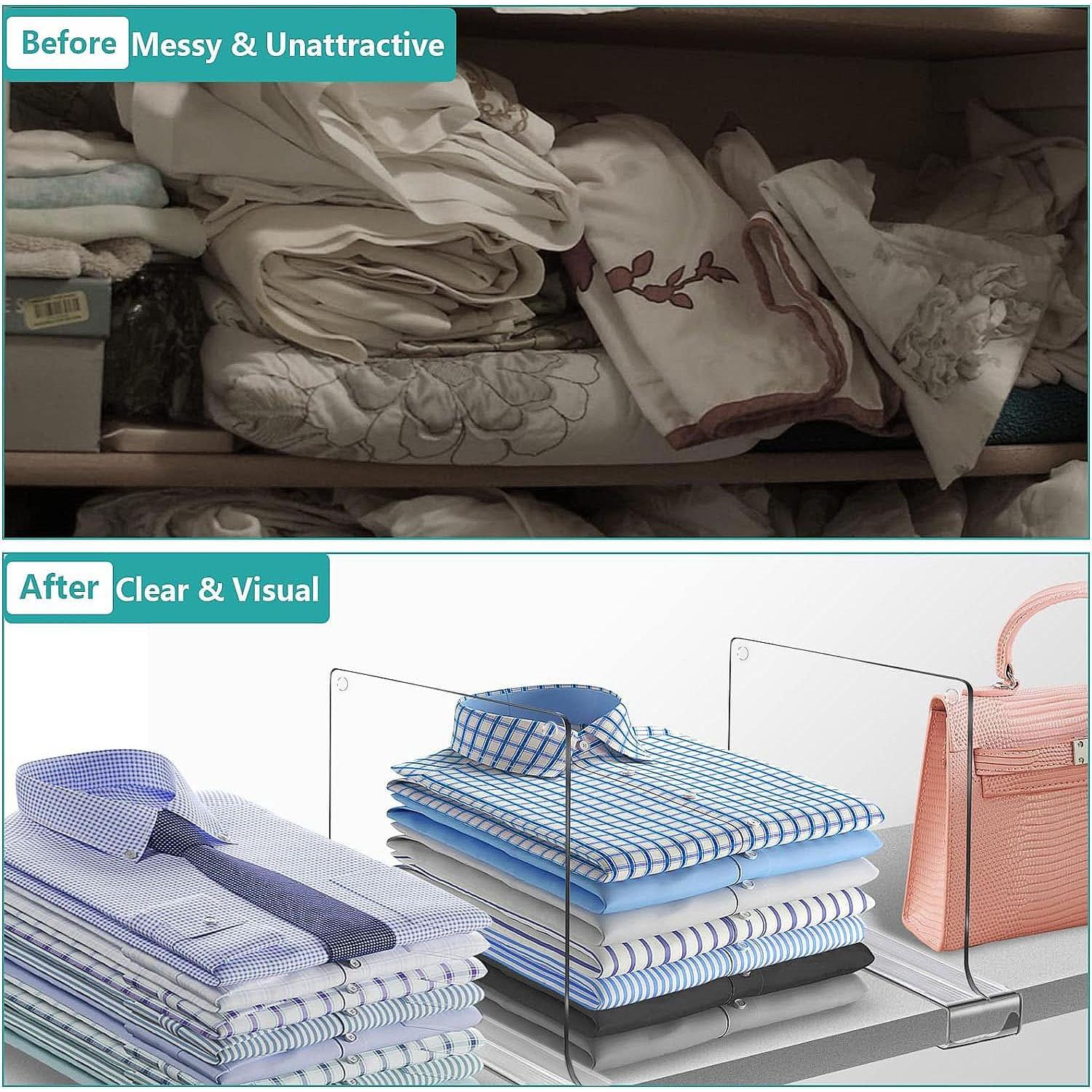 Divisores de Estante Acrílico Aolloa 4 Pcs 29.7x23.4 cm