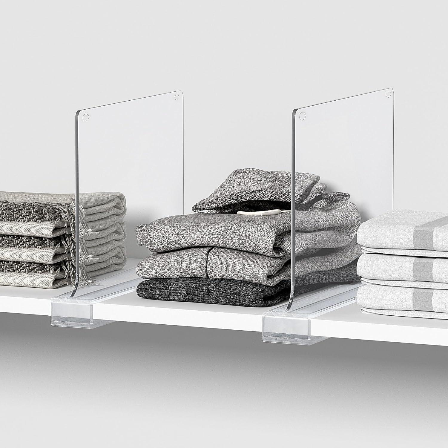 Divisores de Estante Acrílico Aolloa 4 Pcs 29.7x23.4 cm