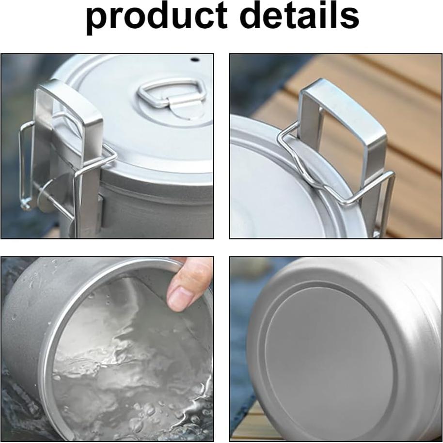 Olla de Acero Inoxidable para Camping Sonew 1.3L - Cocina al Aire Libre