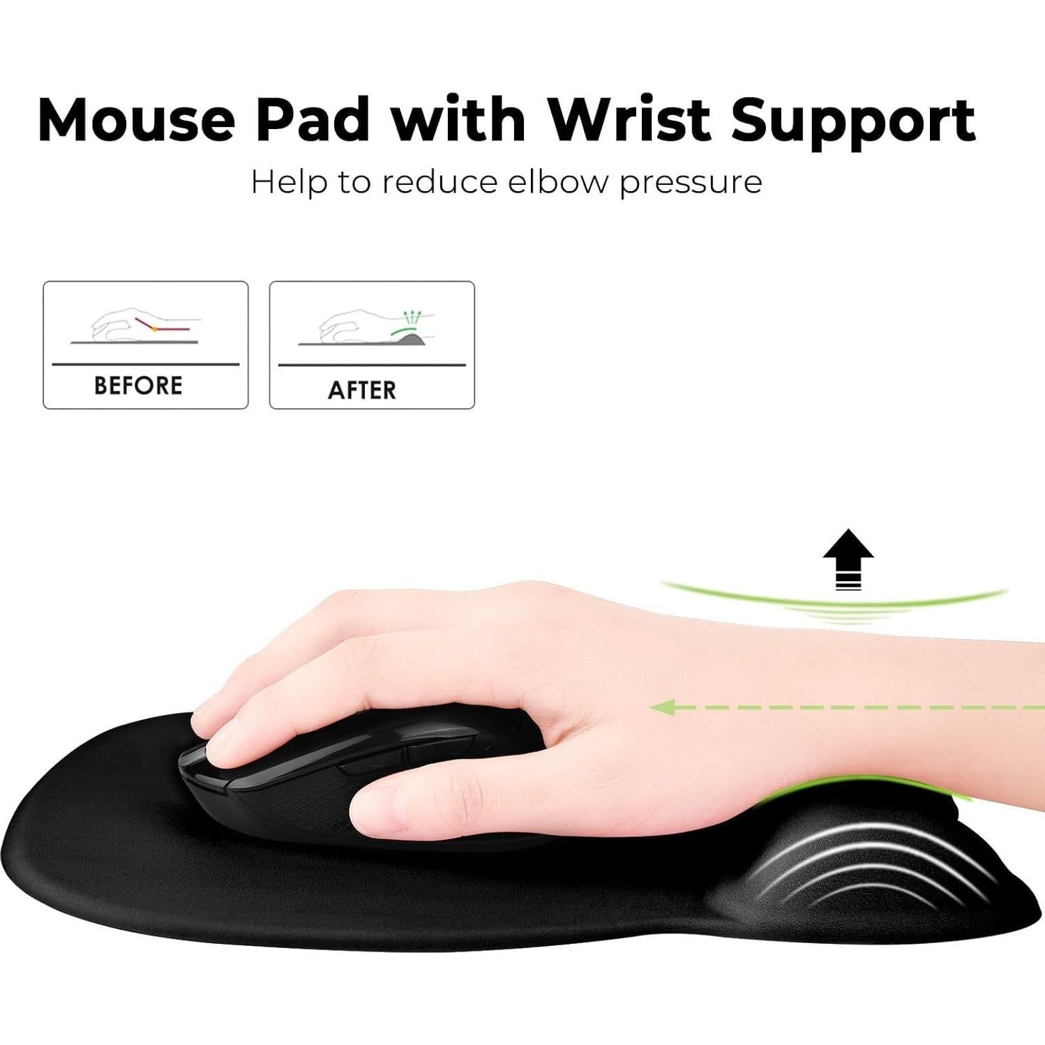 Almohadilla Ergonómica EooCoo con Soporte para Muñeca 24x22cm