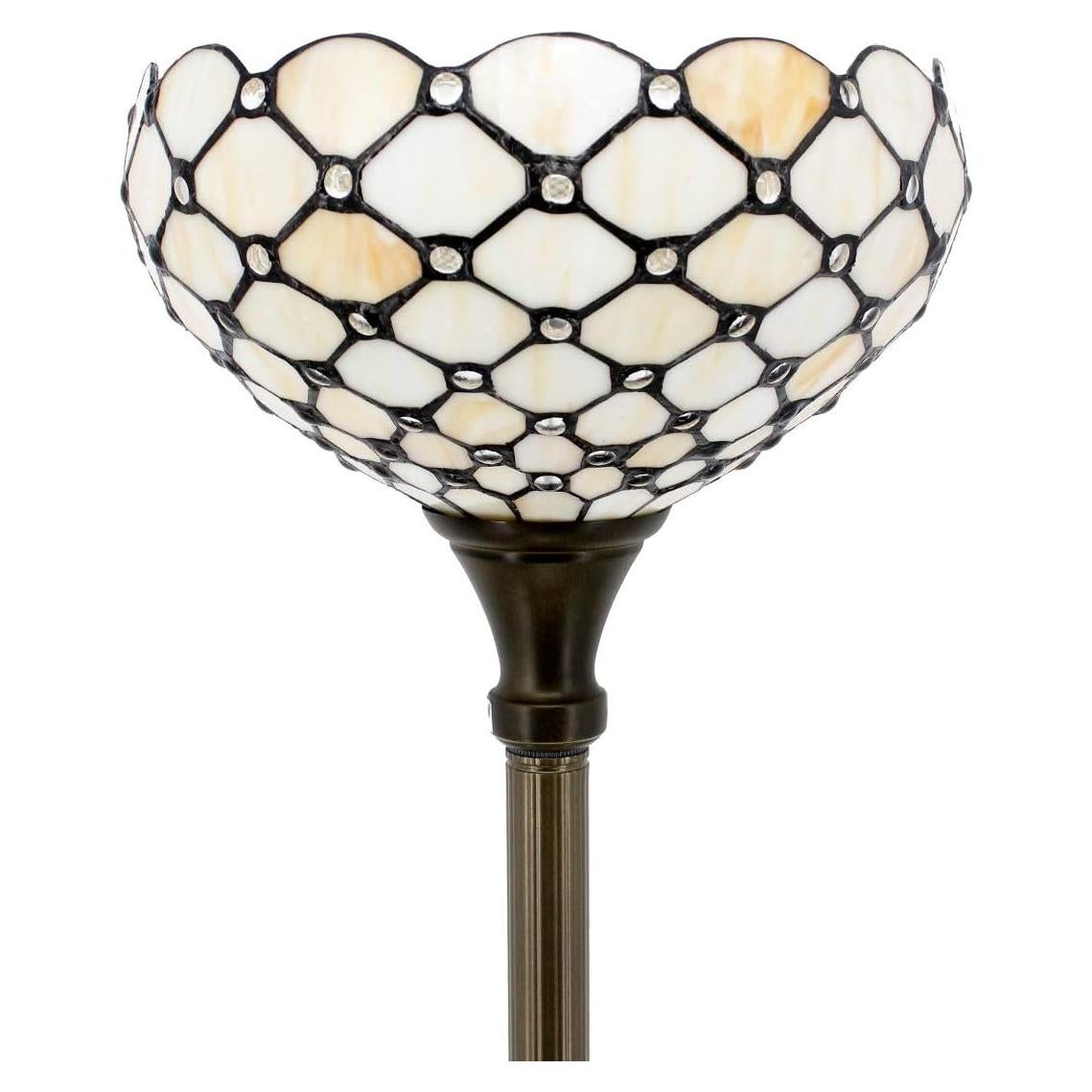 Lámpara de Pie Tiffany WERFACTORY 30 cm Ámbar 167 cm Luz LED