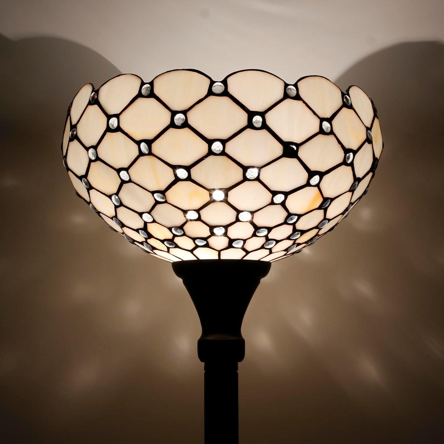 Lámpara de Pie Tiffany WERFACTORY 30 cm Ámbar 167 cm Luz LED