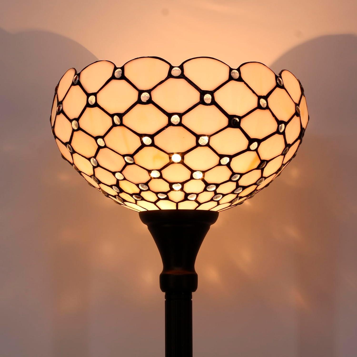 Lámpara de Pie Tiffany WERFACTORY 30 cm Ámbar 167 cm Luz LED