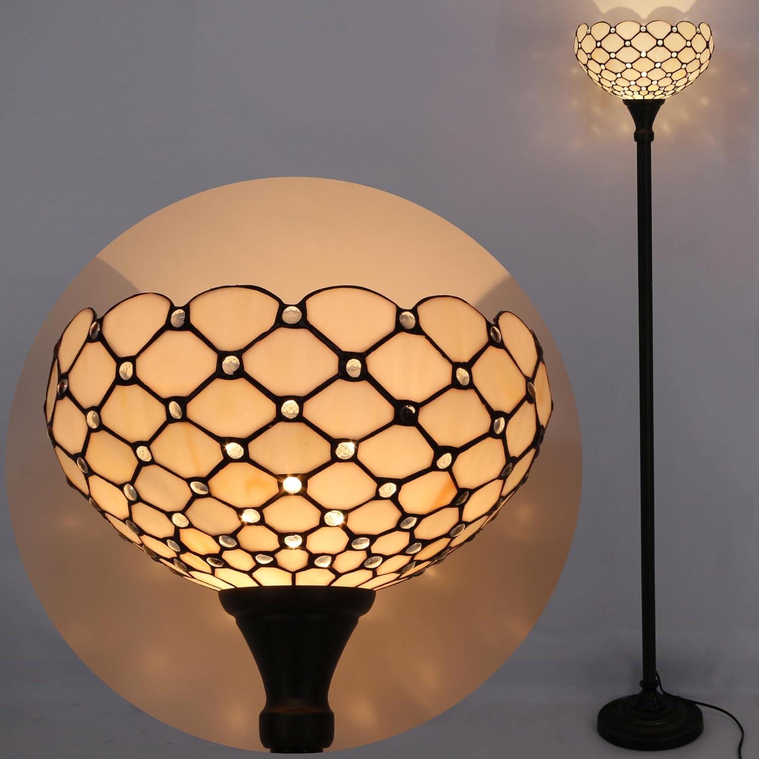 Lámpara de Pie Tiffany WERFACTORY 30 cm Ámbar 167 cm Luz LED
