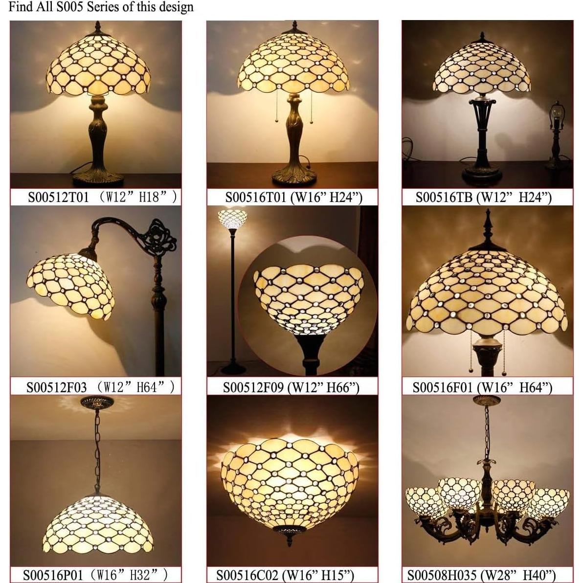 Lámpara de Pie Tiffany WERFACTORY 30 cm Ámbar 167 cm Luz LED