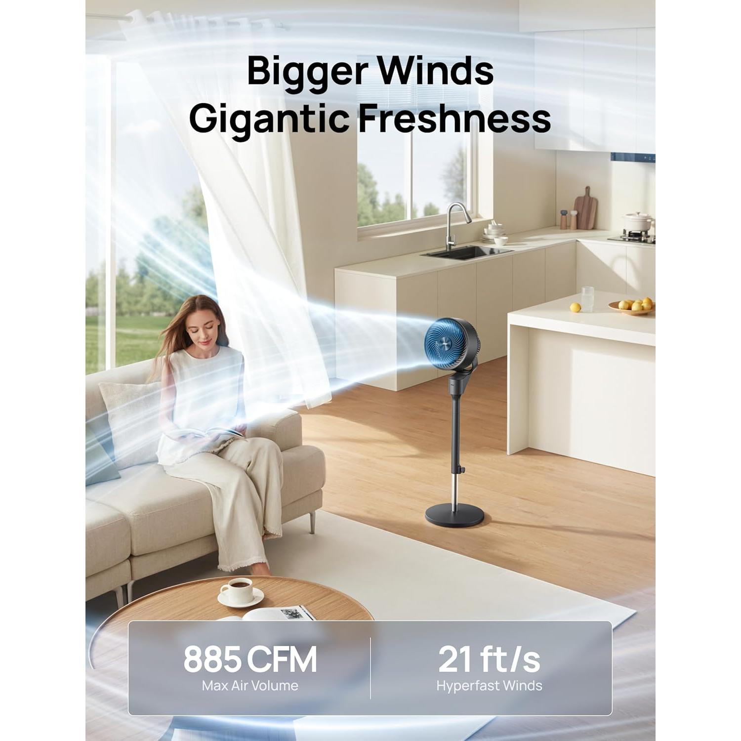 Ventilador de Pie Dreo DR-HPF006 Oscilante 80° 25dB 3 Velocidades