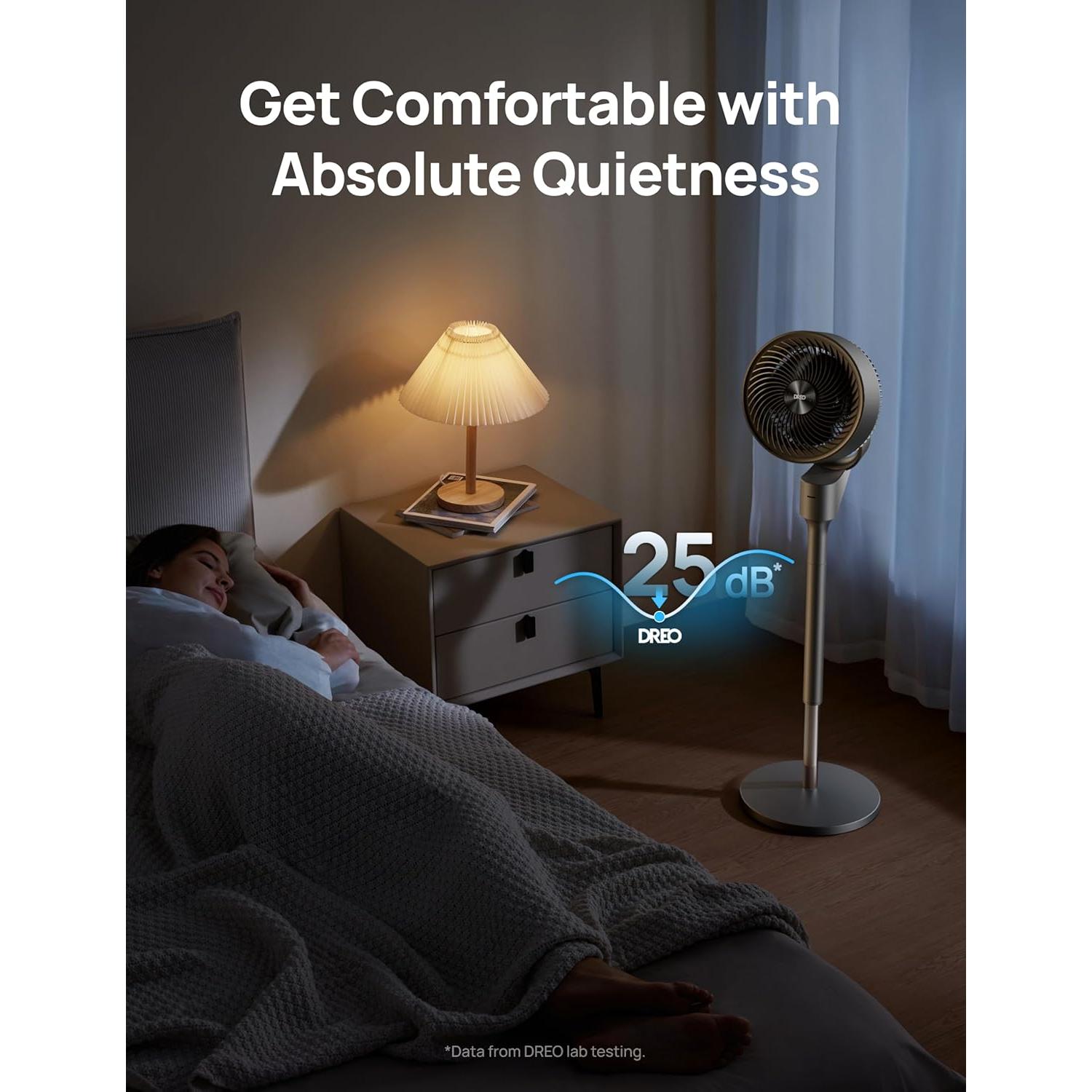 Ventilador de Pie Dreo DR-HPF006 Oscilante 80° 25dB 3 Velocidades