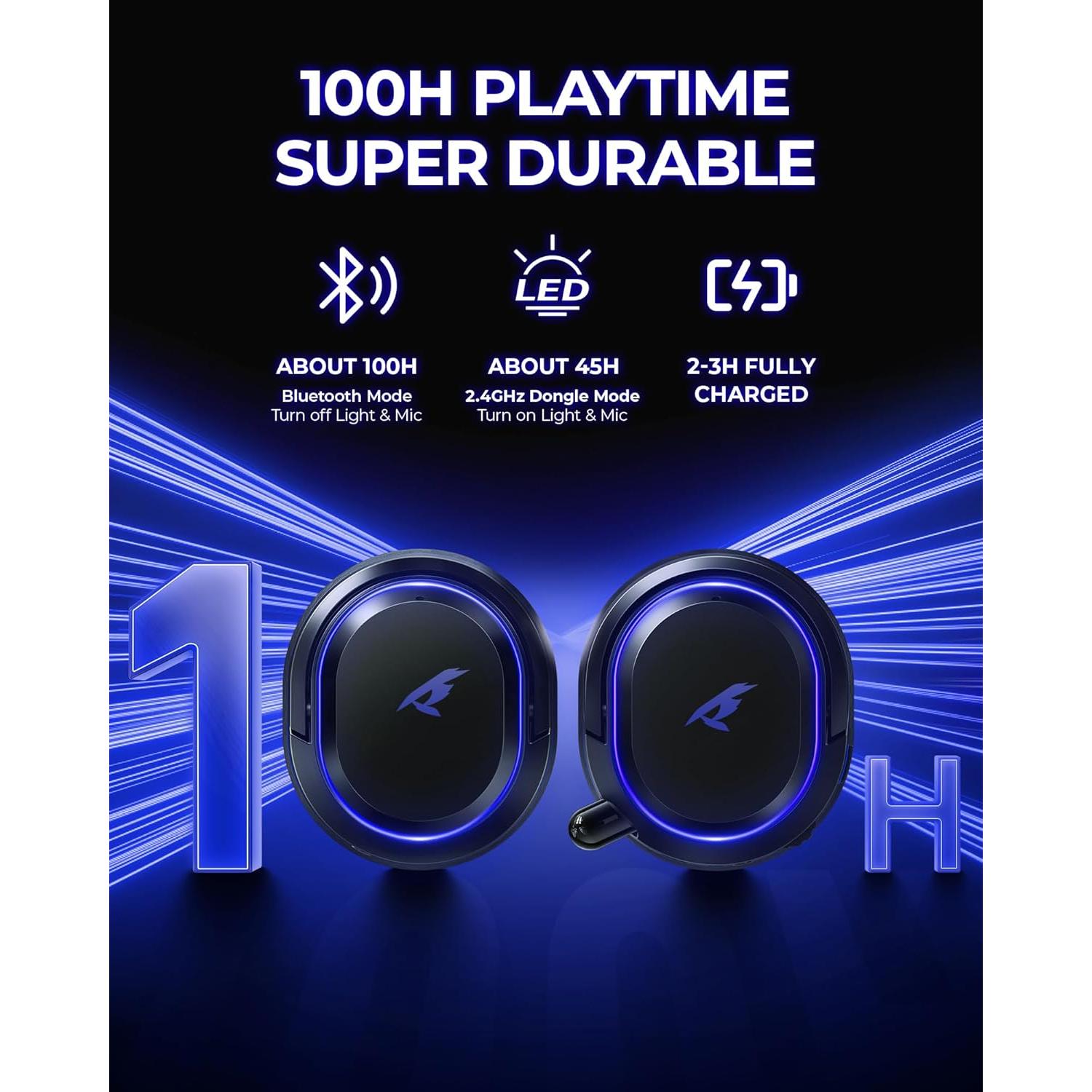 Auriculares Gaming Inalámbricos Valorise UG-08S 7.1 RGB 100H