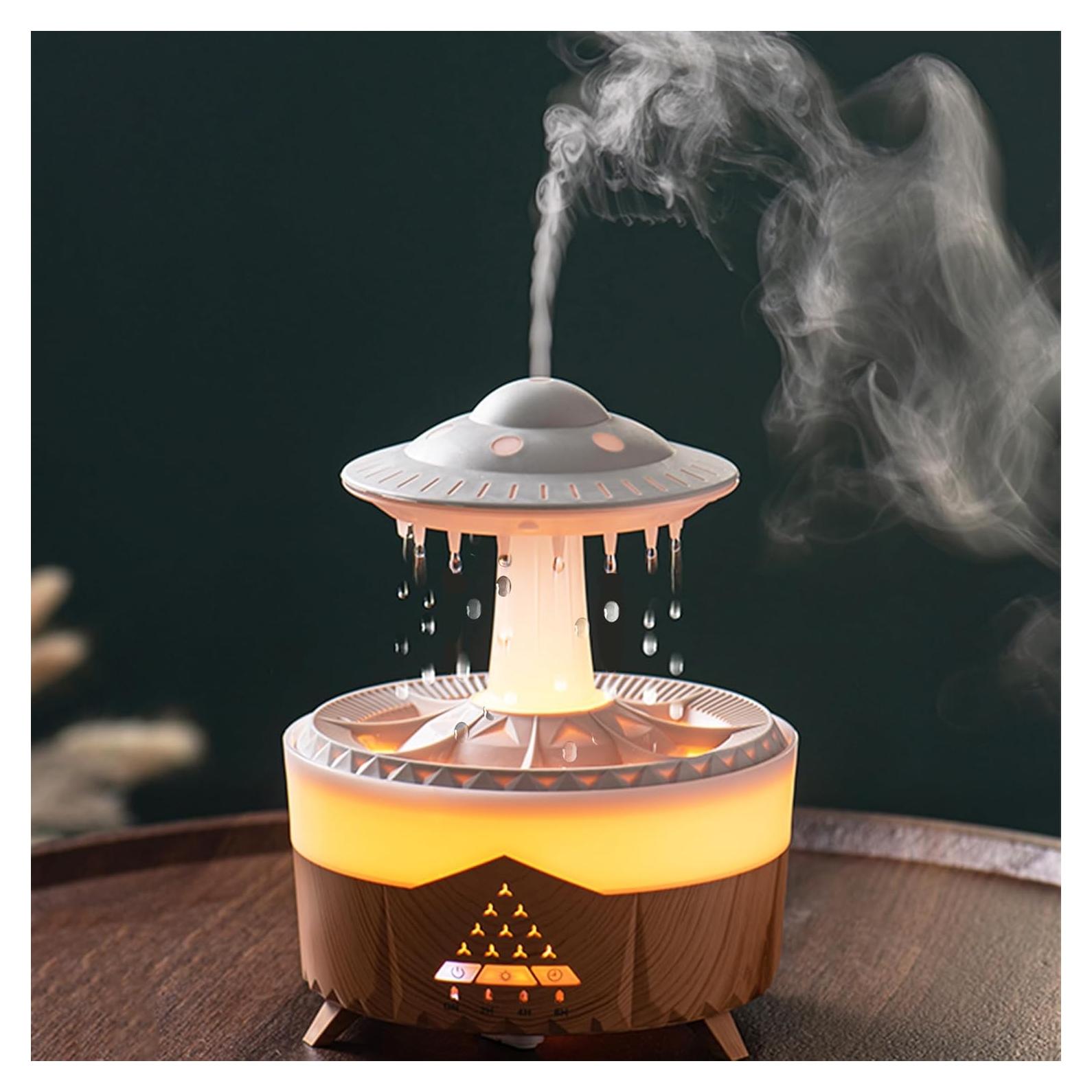 Humidificador de gotas de lluvia Fuliying V56 con luces LED