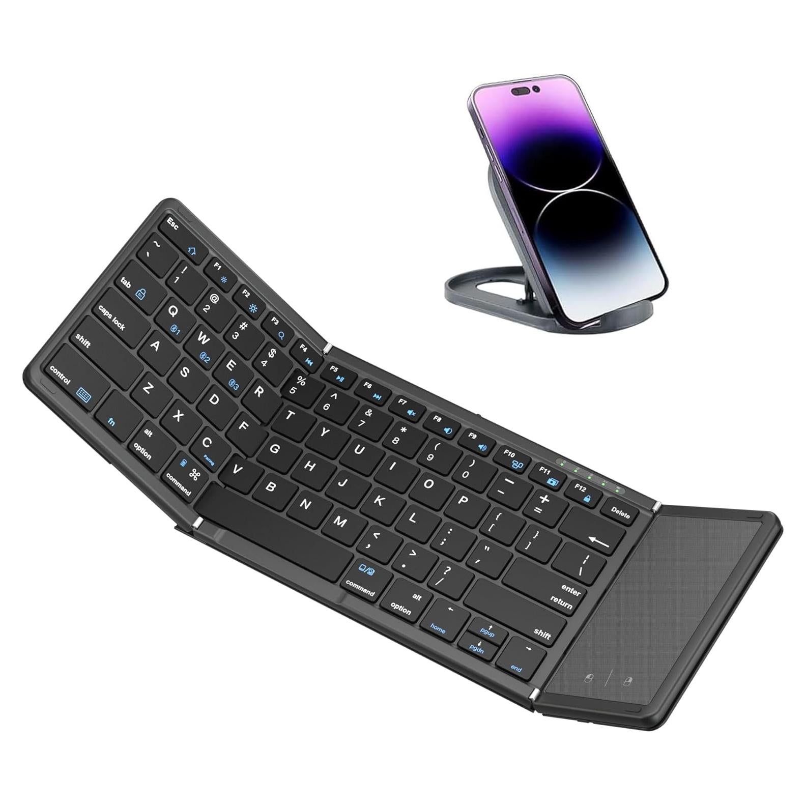 Teclado Bluetooth Plegable JPHTEK con Touchpad Negro