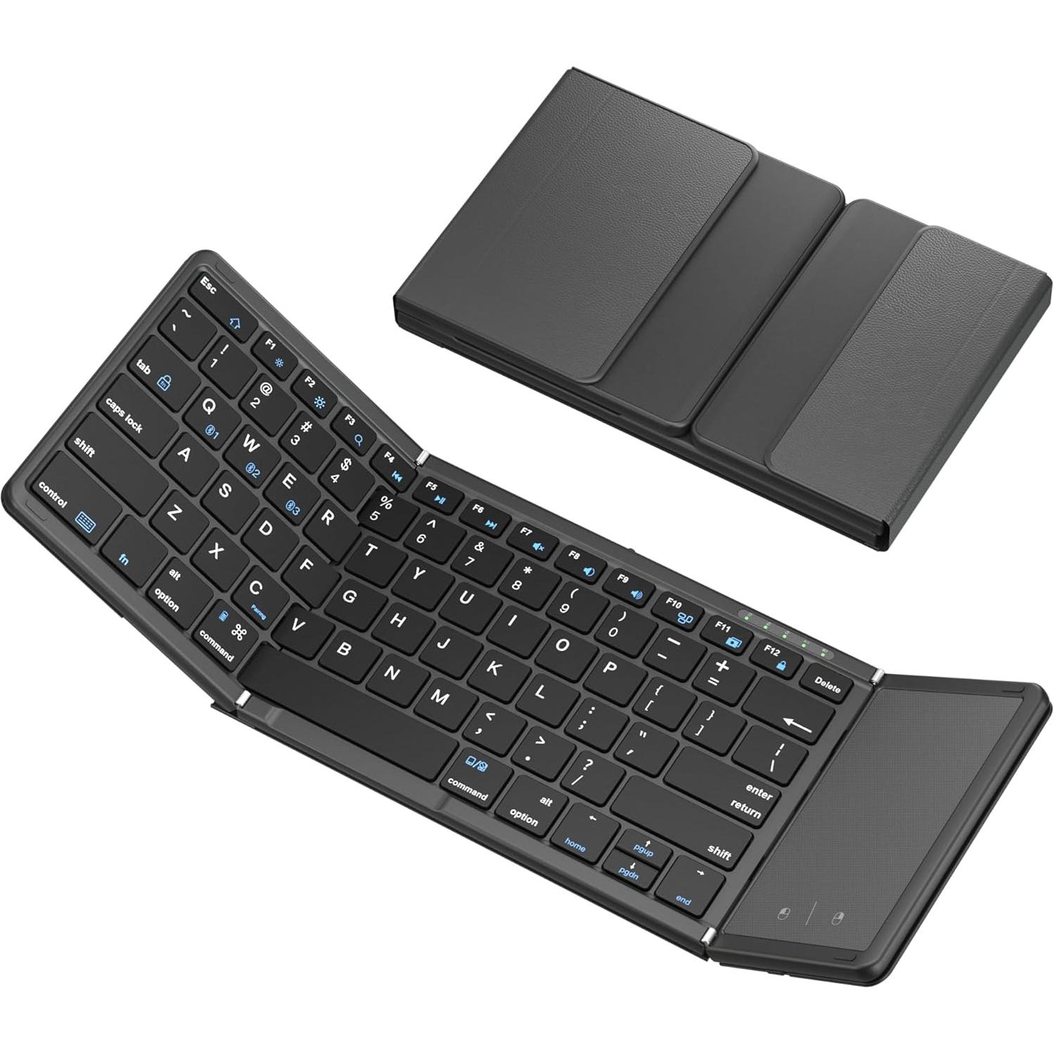 Teclado Bluetooth Plegable JPHTEK con Touchpad Negro