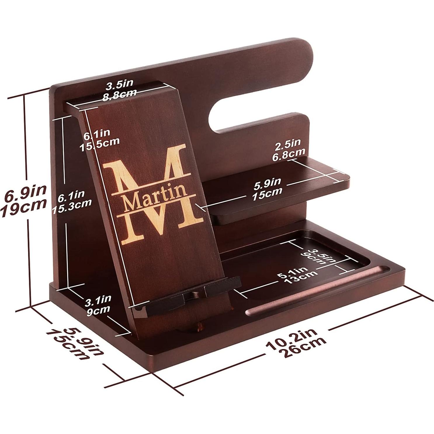 Estación de Acoplamiento de Madera Personalizada Awofer 15x26 cm