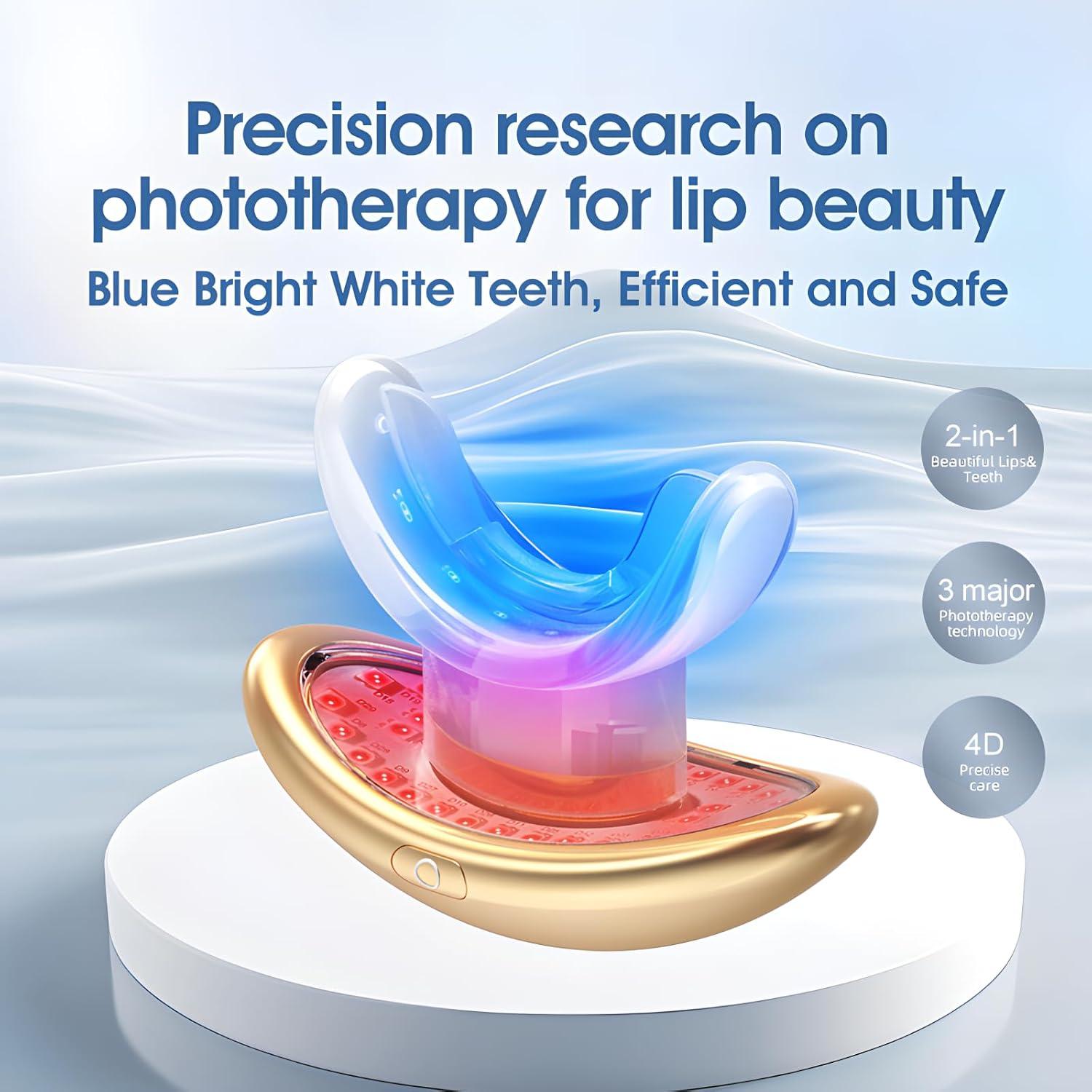 Red Light Therapy Lip Plumping Device | Anti-Aging, Wrinkle Reduction, More Vibrant Lips,That Also Helps with Teeth Whitening at Home, Teeth Whitening Accelerator