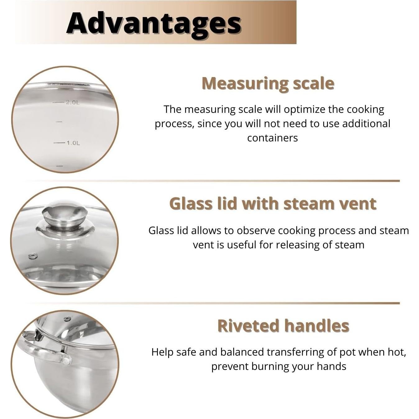 Juego de utensilios de cocina Daniks Classic 6 piezas acero