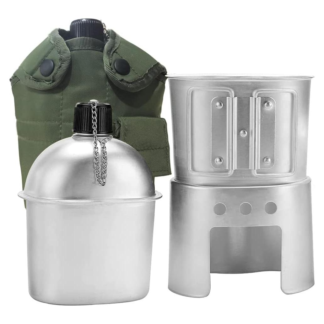 Juego de cocina portátil Tempsnow 4 piezas aluminio camping