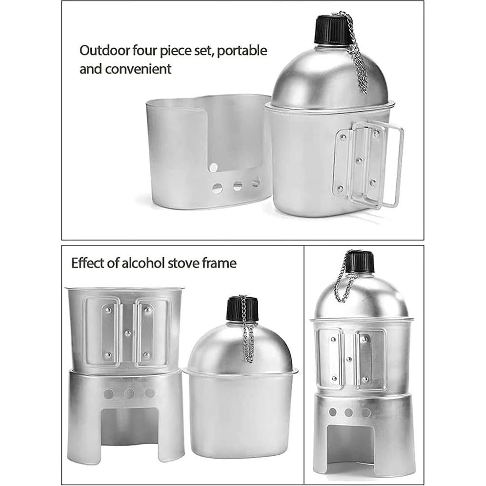 Juego de cocina portátil Tempsnow 4 piezas aluminio camping