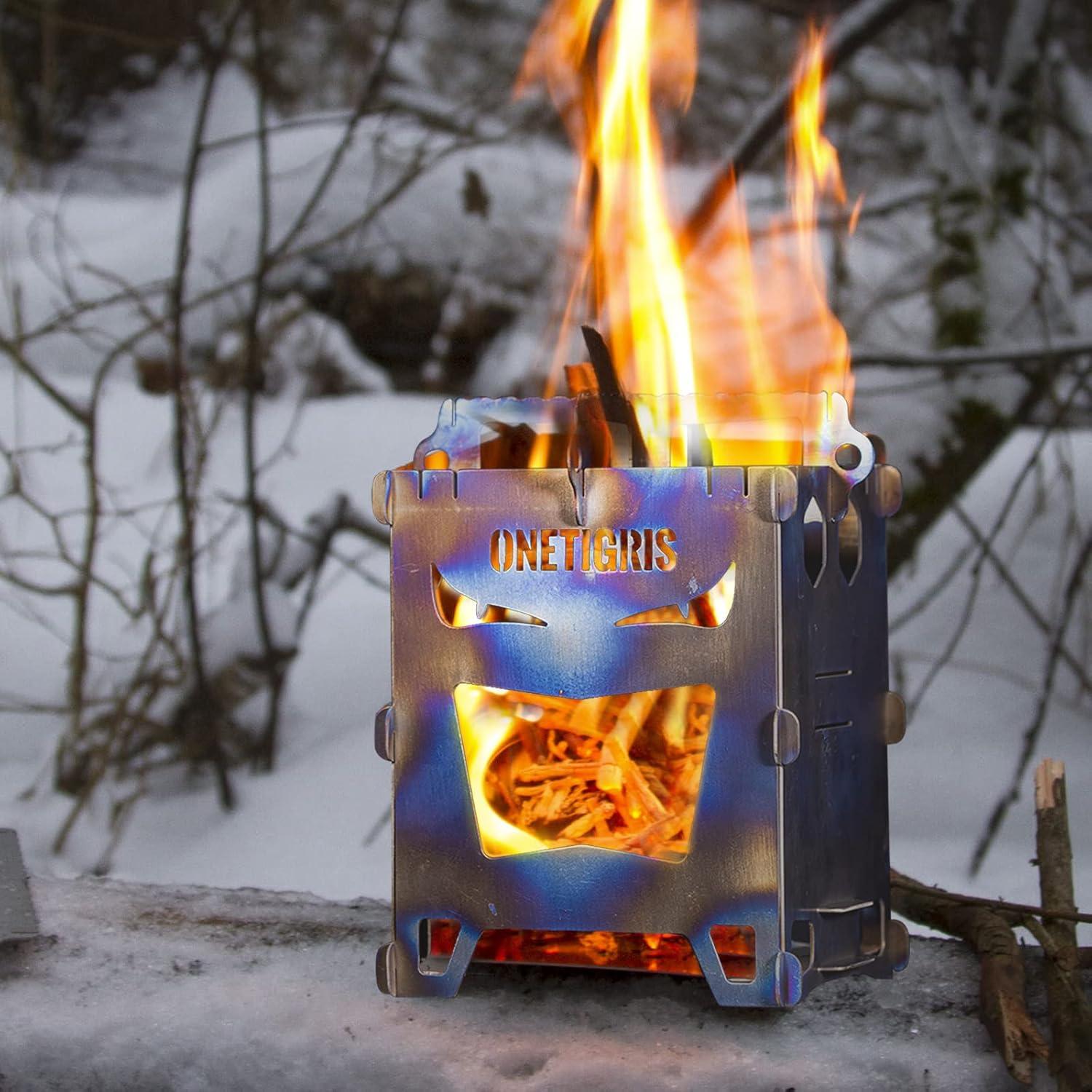 Estufa de Titanio OneTigris ROCUBOID Plegable 430g