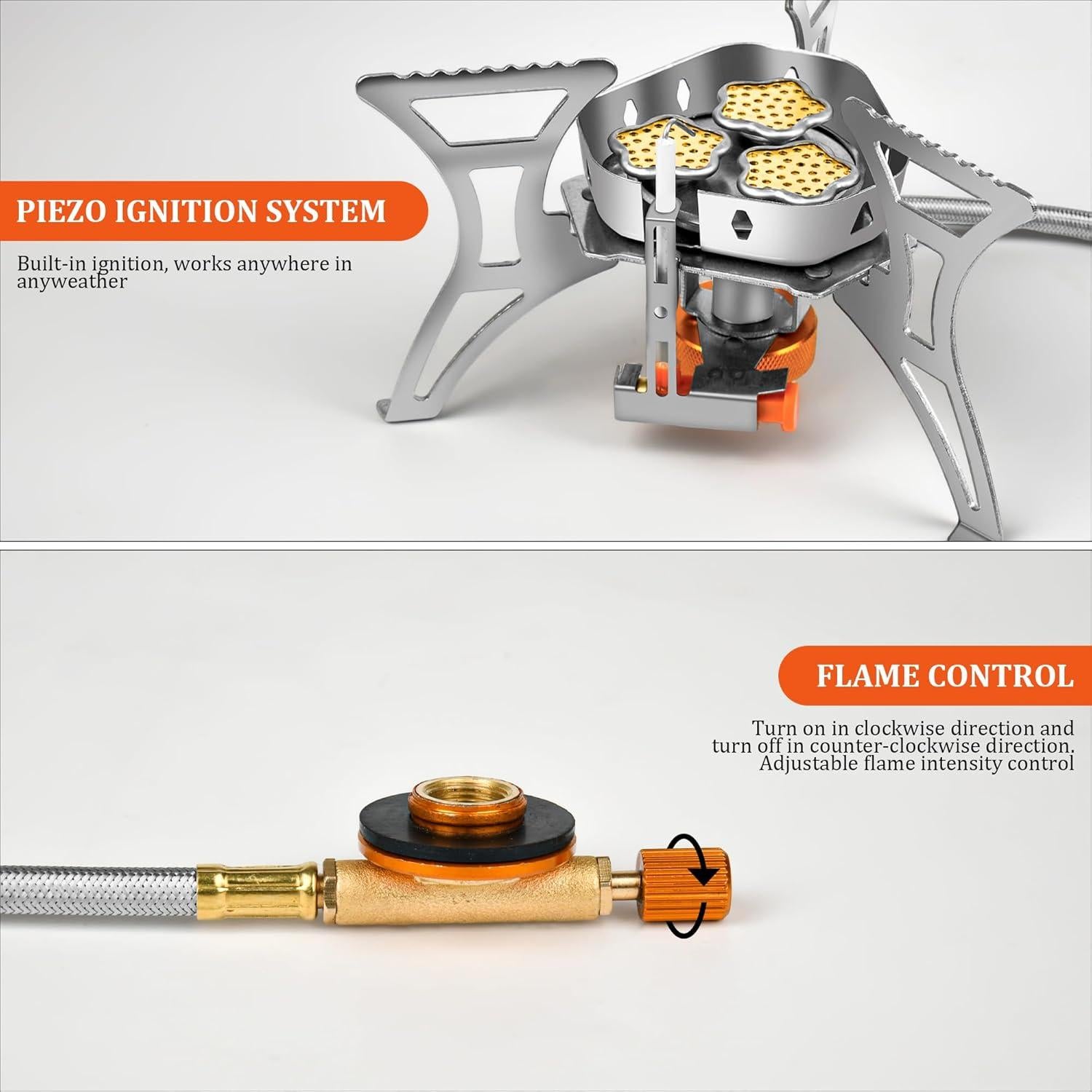 Estufa de Camping Facitsolvit 6800W Plegable a Prueba de Viento