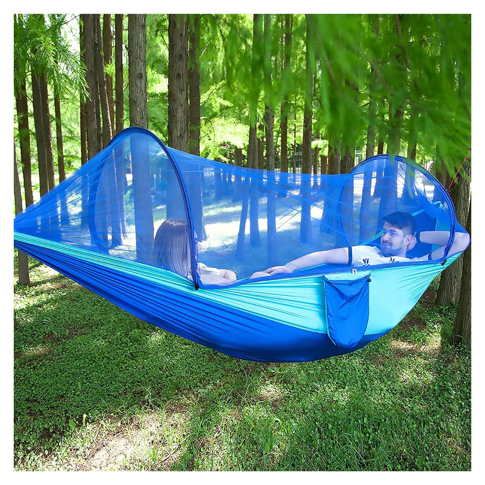 Hamaca de Camping LFL con Red Antimosquitos 2.5m Azul