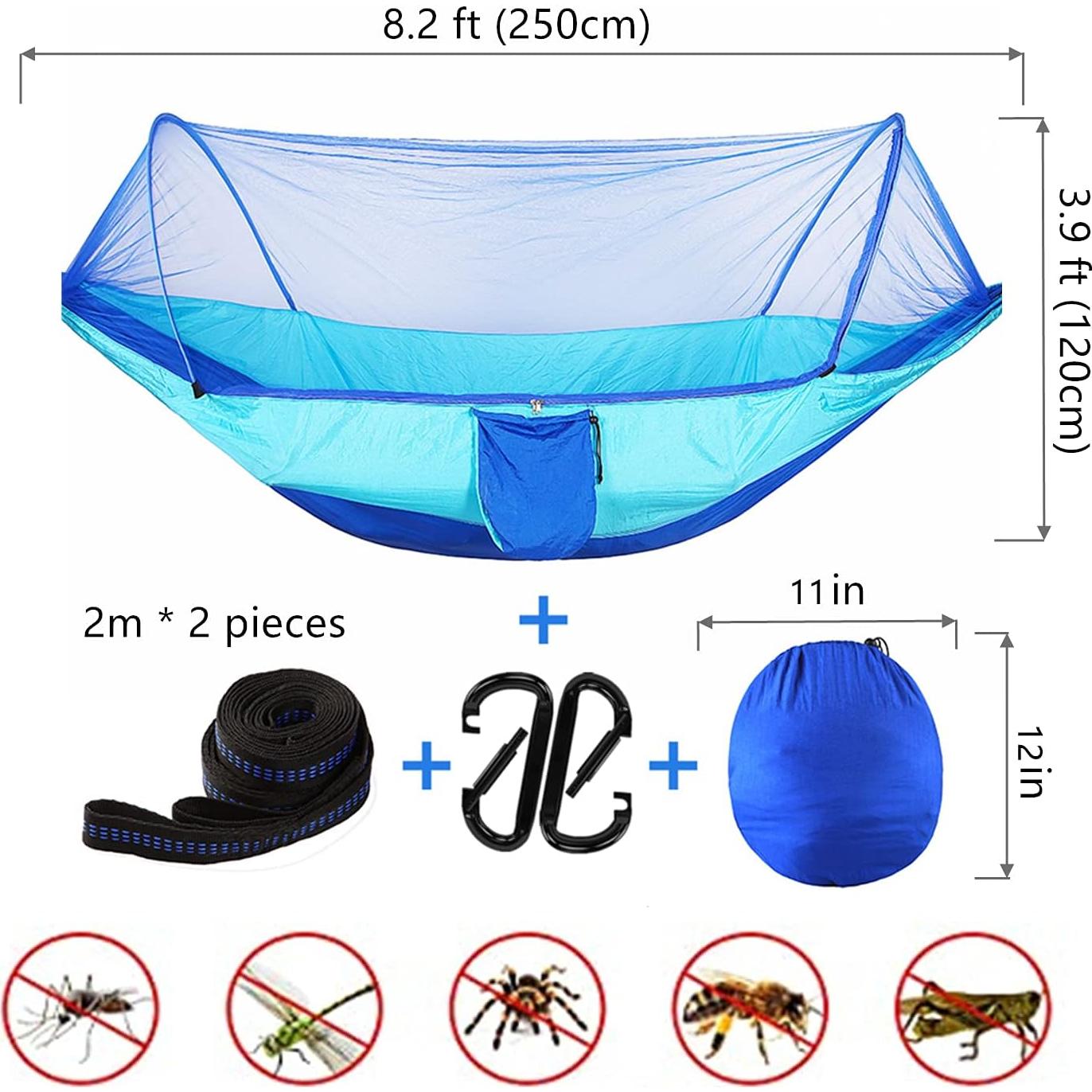 Hamaca de Camping LFL con Red Antimosquitos 2.5m Azul