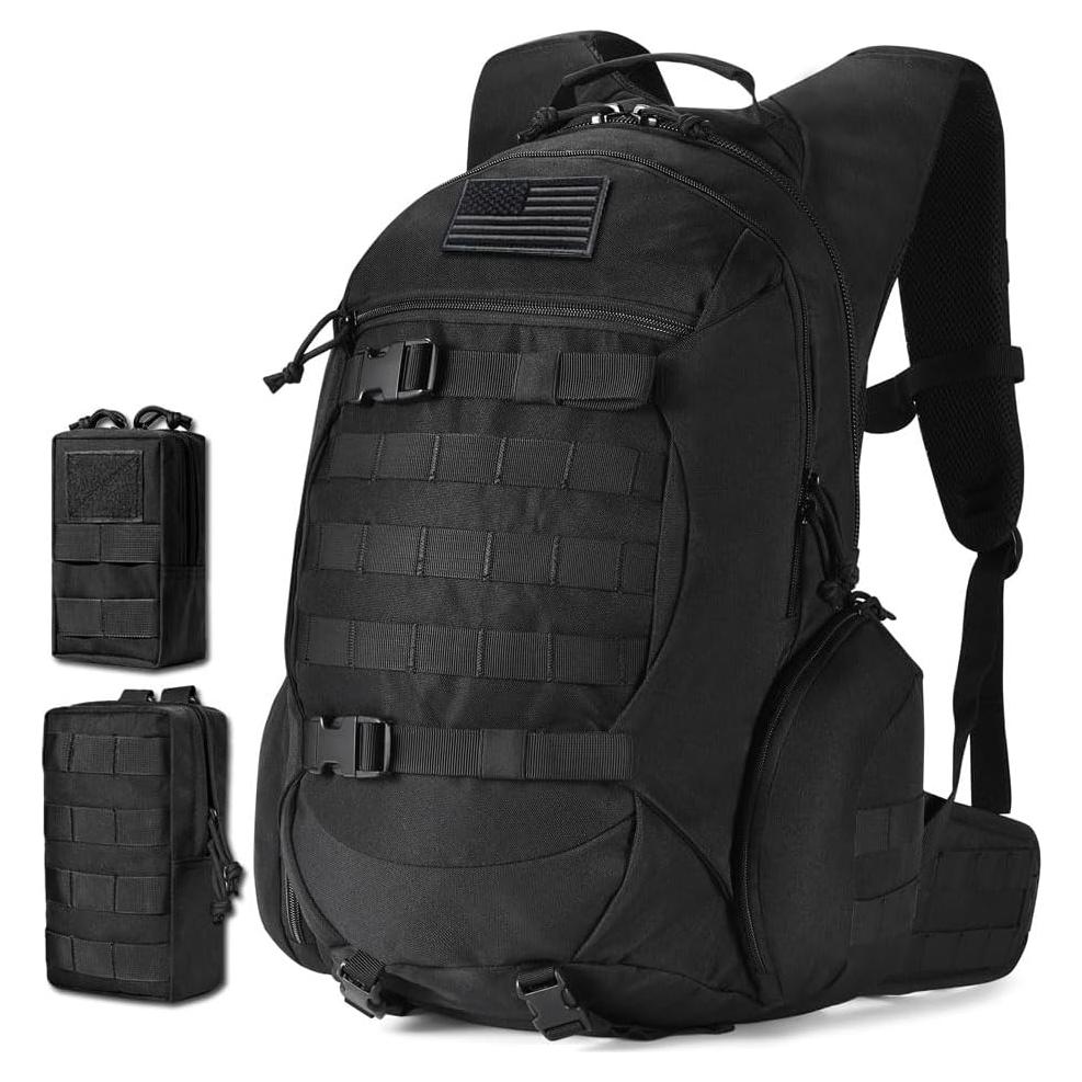 Mochila Táctica R.SASR 35L Negra para Senderismo y Moto