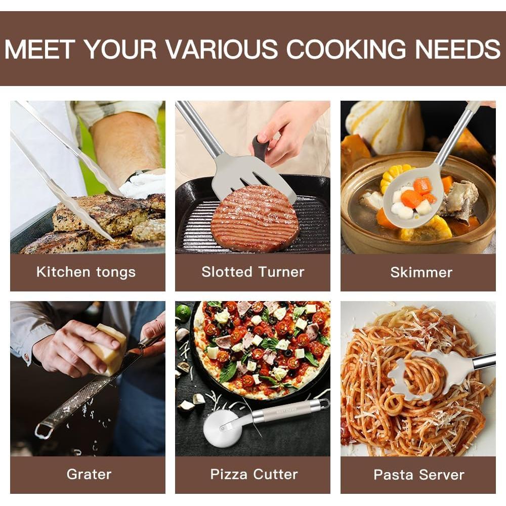 Juego de Utensilios de Cocina BESTZMWK 33 Piezas Silicona