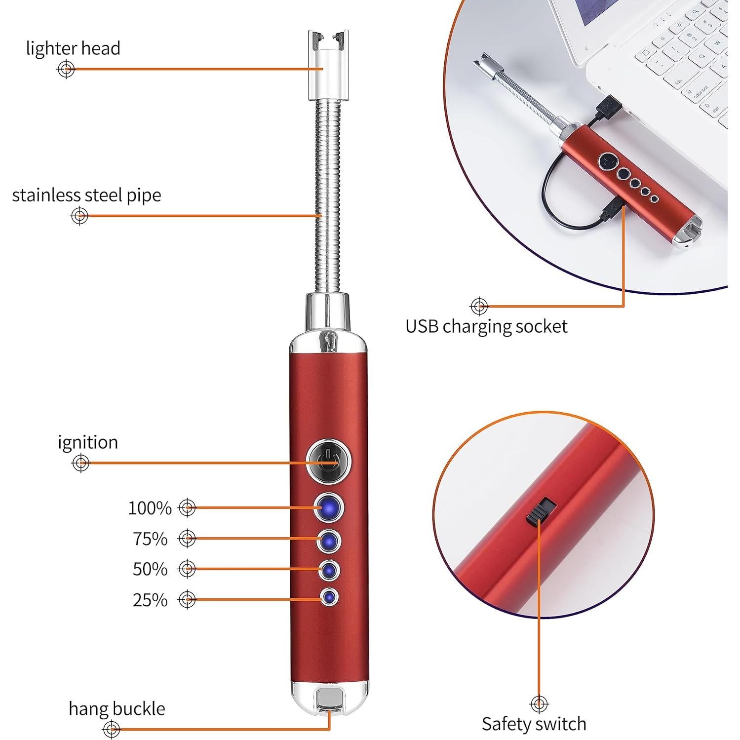 Estufa de Camping GASPOWOR 10000 BTU Portátil con Encendedor USB