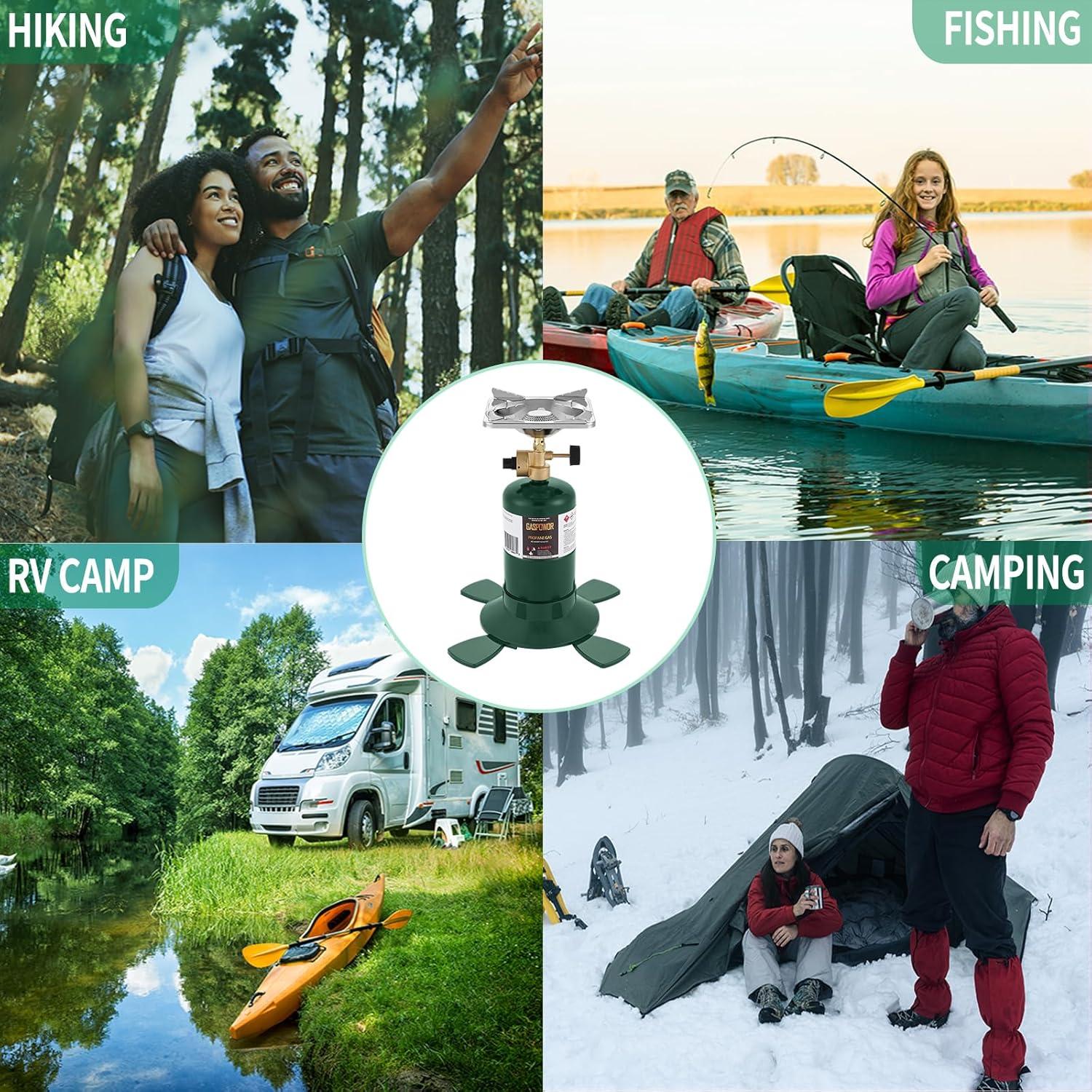 Estufa de Camping GASPOWOR 10000 BTU Portátil con Encendedor USB