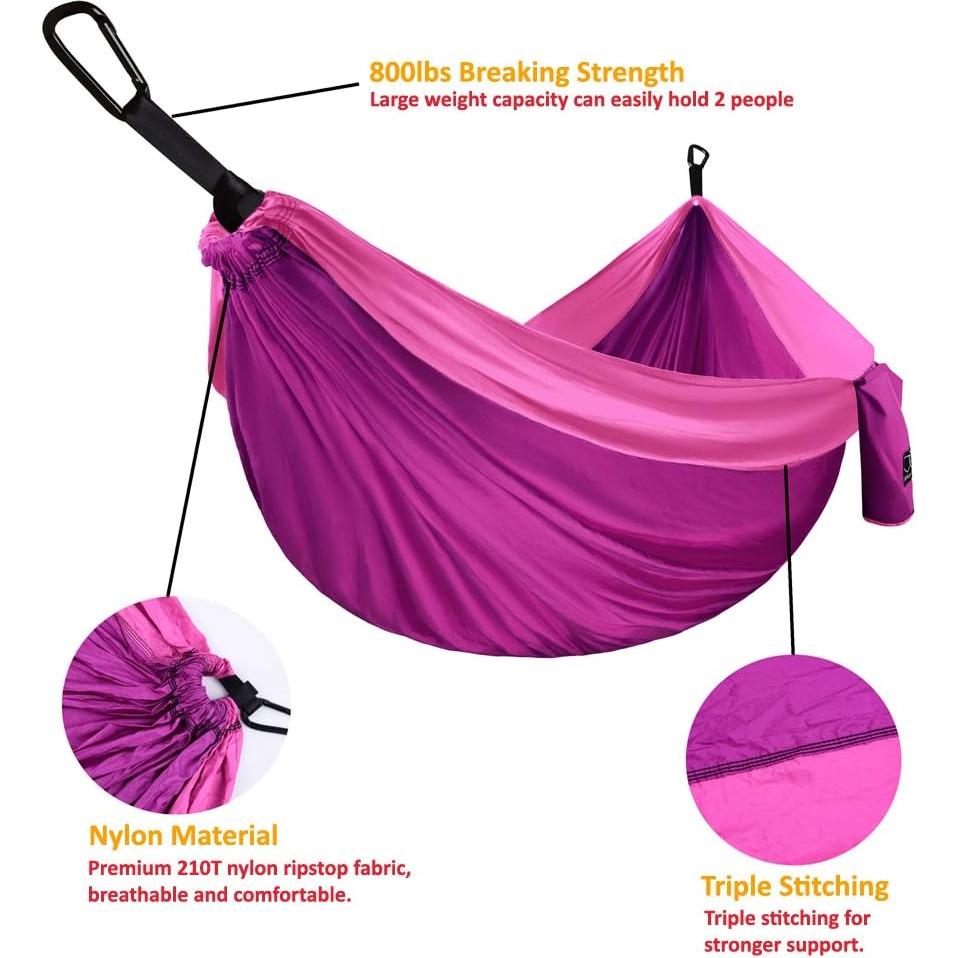 Hamaca Doble XL Gold Armour 3.81m x 2.01m Fucsia/Rosa