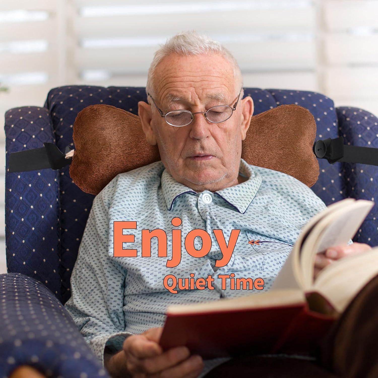 Almohada de Cuello Ajustable VCOMSOFT en Forma de Hueso Marrón