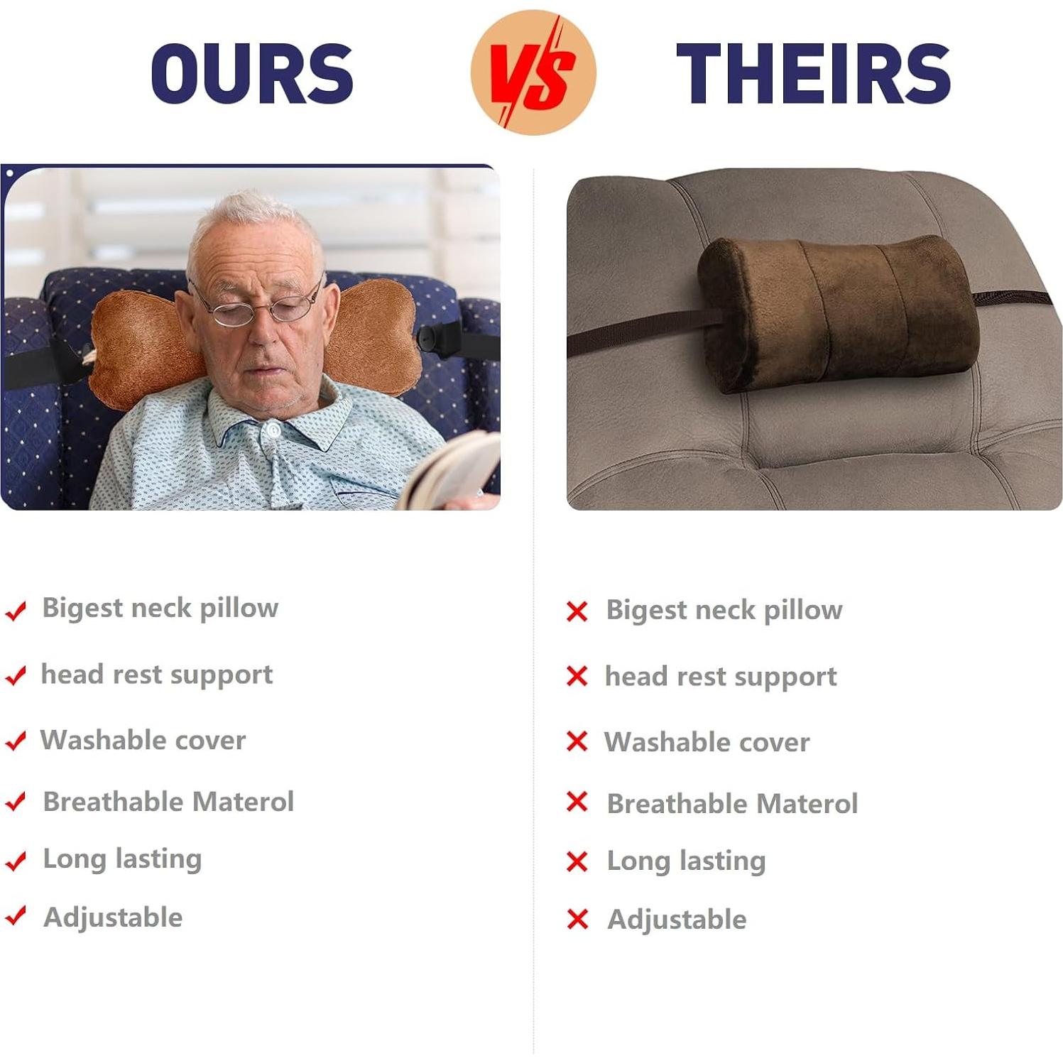 Almohada de Cuello Ajustable VCOMSOFT en Forma de Hueso Marrón