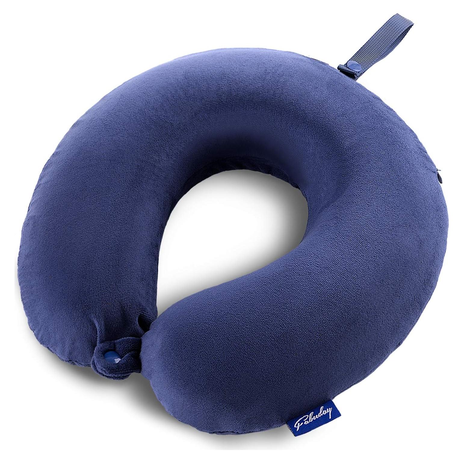 Almohada de Viaje Fabuday Espuma de Memoria Azul 30x29cm