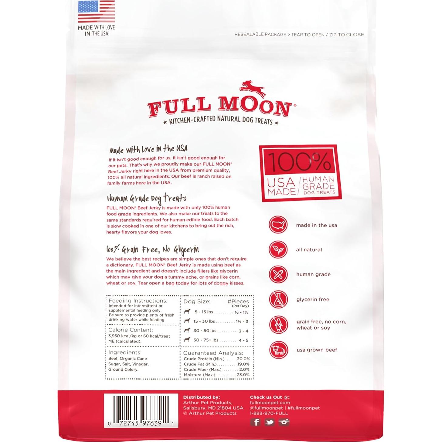 Golosinas para Perros Full Moon Beef Jerky 311g 100% Naturales