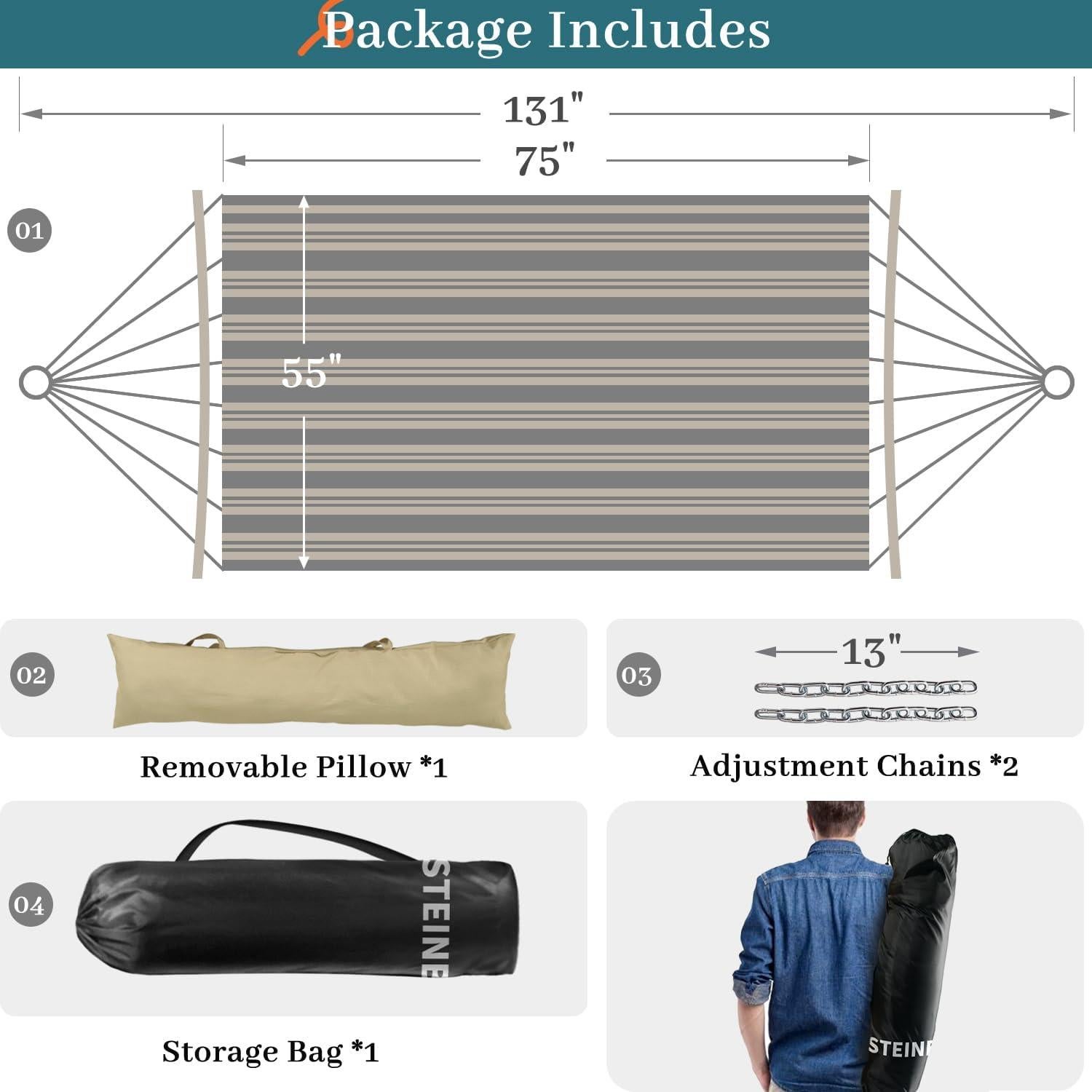 Hamaca Doble Steinbrooks 190,5x139,7 cm Acolchada Verde