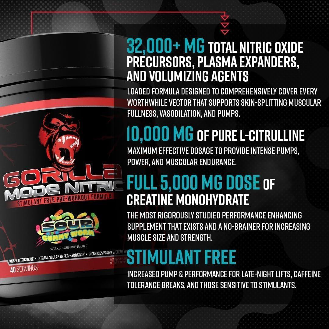 Gorilla Mode Nitric Mejorado Sin Estimulantes 780g Limonada
