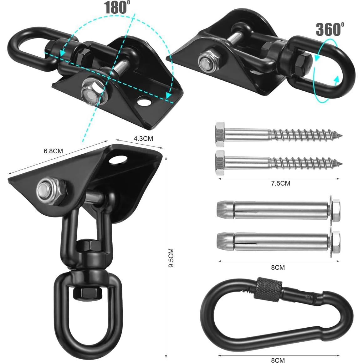 Kit de Colgado de Hamaca JACNITAD Acero Inoxidable 544 kg