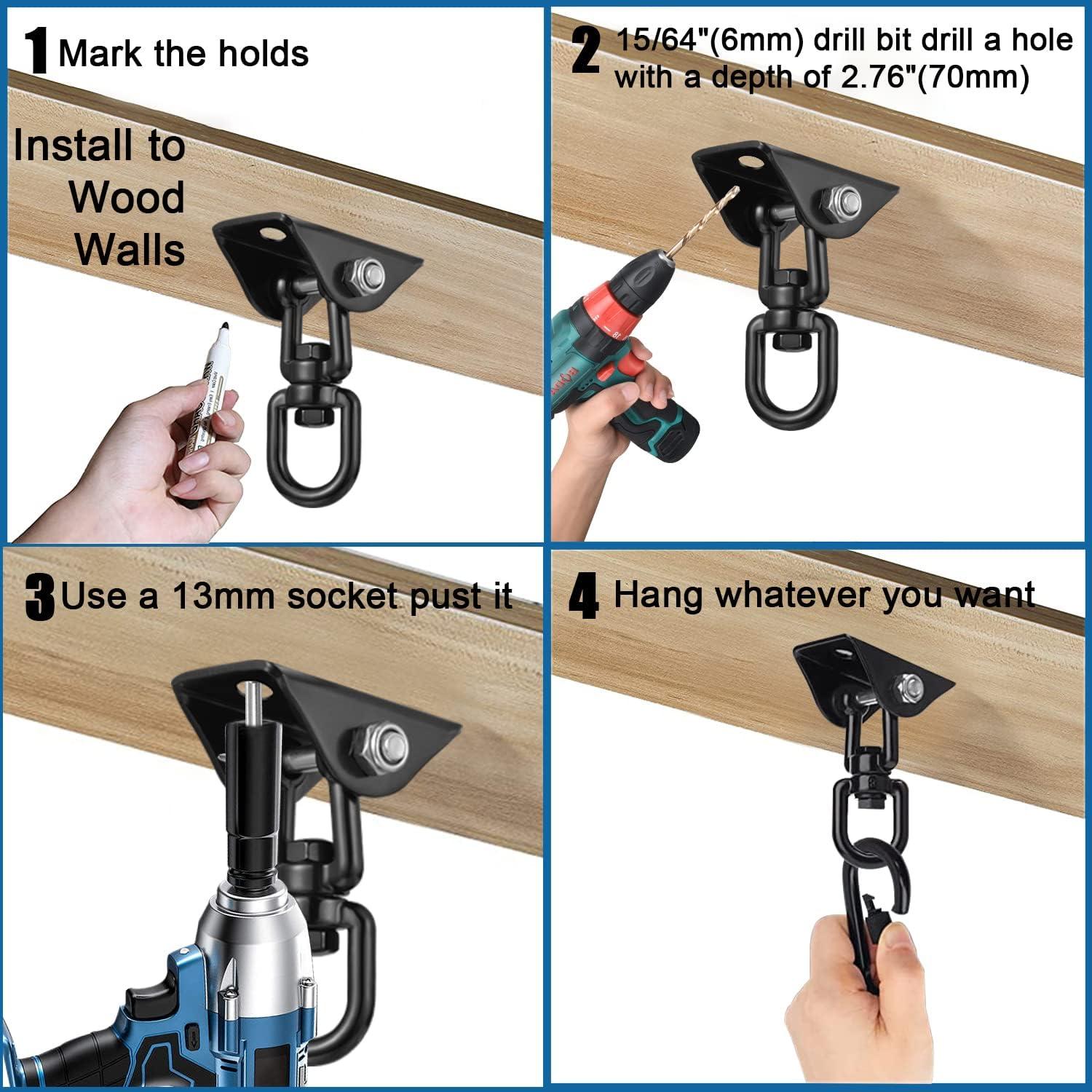 Kit de Colgado de Hamaca JACNITAD Acero Inoxidable 544 kg